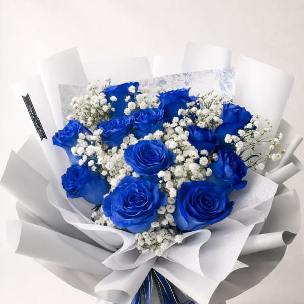 [FRESH FLOWER] Elegant blue rose bouquet arrangement