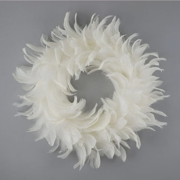 Handmade 12" Goose Coquille Feather Wreath
