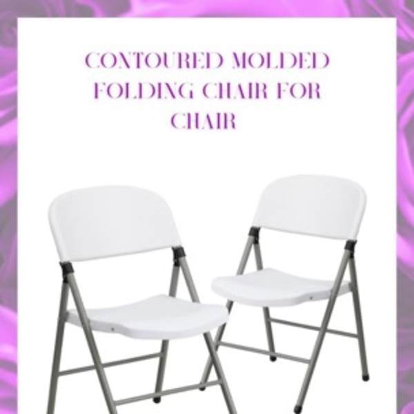 Two white folding chairs on a rental flyer