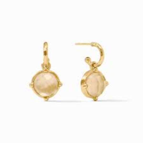 Honeybee Hoop and Charm Earring - Iridescent Champagne