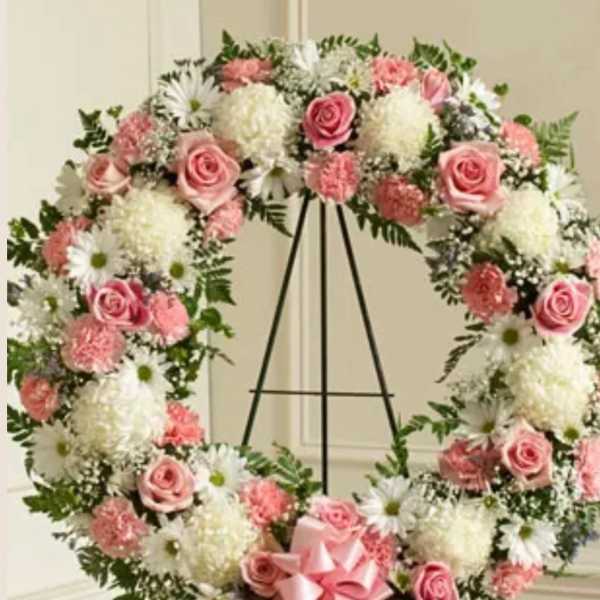 Pink and White full wreath