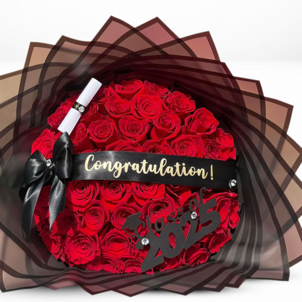 50 Roses Graduation & Ribbon