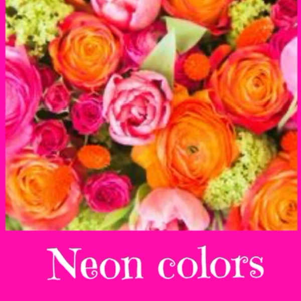 Bright mixed bouquet with orange, pink, and yellow flowers