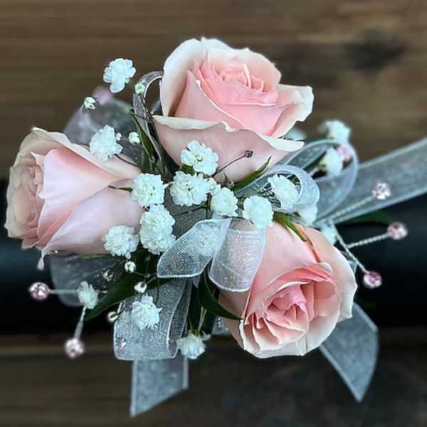 Pastel pink corsage
