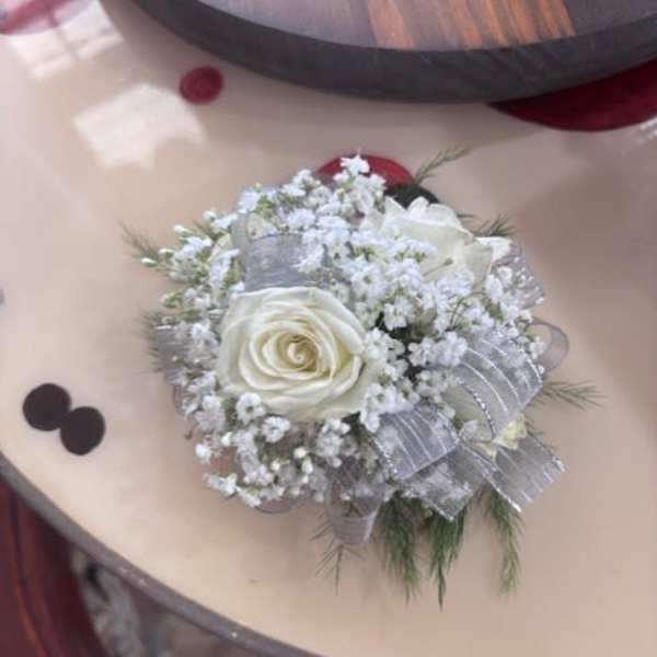 White Spray Rose Corsage