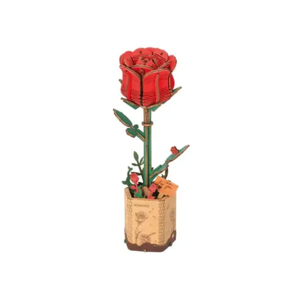 Hands Craft - Red Rose Wooden 3D Puzzle