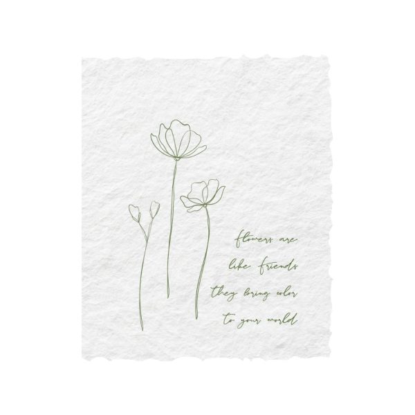 Flowers Are Like Friends | Plant Floral Greeting Card