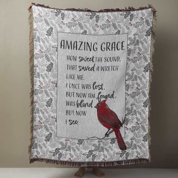 Amazing Grace Cardinal Throw Blanket