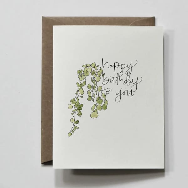 Green Hang | Hanging Plant Happy Birthday Greeting Card