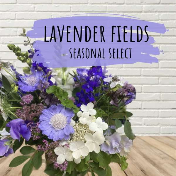 Lavender and white mixed bouquet with assorted blooms