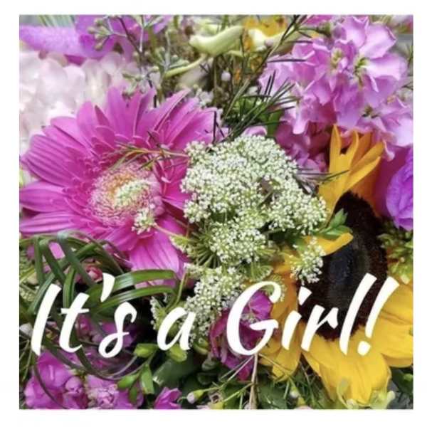 Mixed bouquet with pink gerbera daisies and yellow sunflowers