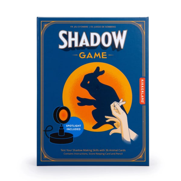 Blue Shadow Game box with a rabbit silhouette and spotlight graphic