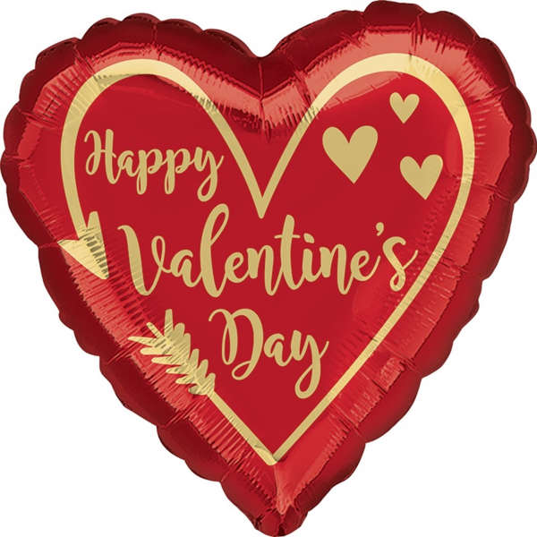 Happy Valentine's Day - Arrow Heart - Balloon