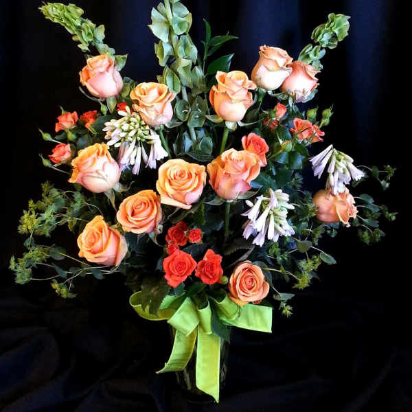 Roses, spray roses, bells and ivory coast