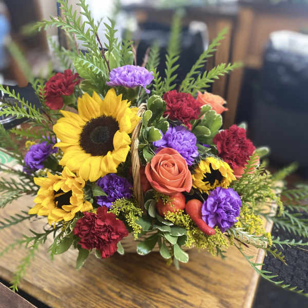Fresh Sunflower Love Basket