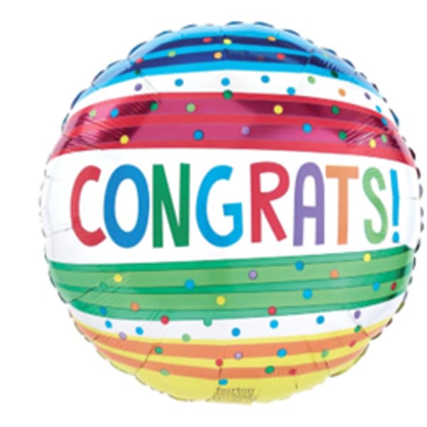 17" Congrats with Stripes