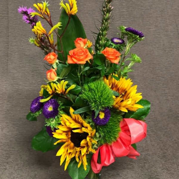 Kangaroo paw bright mix with sunflowers