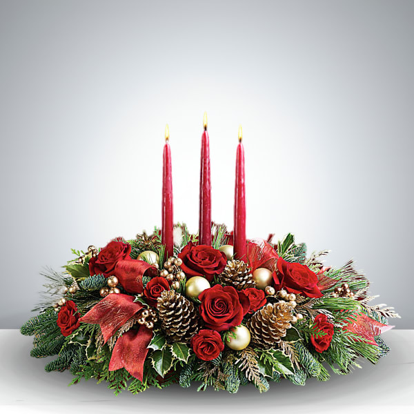 Red Light Christmas Centerpiece