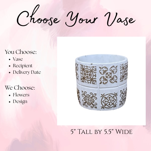 Antique Gold Tile Pot - Choose Your Vase