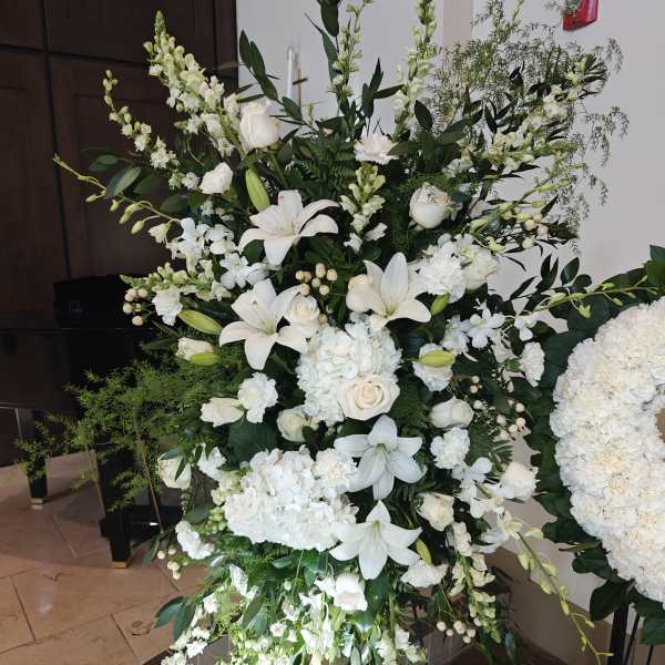 Spray of All White Flowers