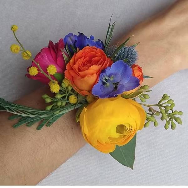 Bright Colors Wrist Corsage