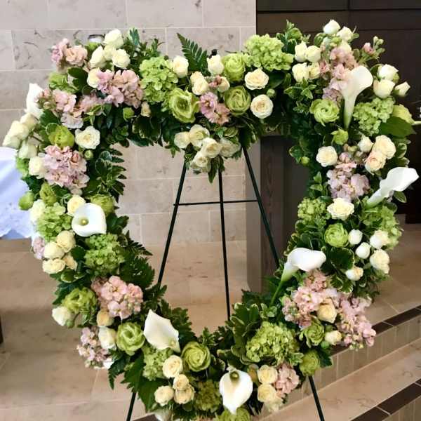 Heart wreath for memorial services, LARGE PREMIUM
