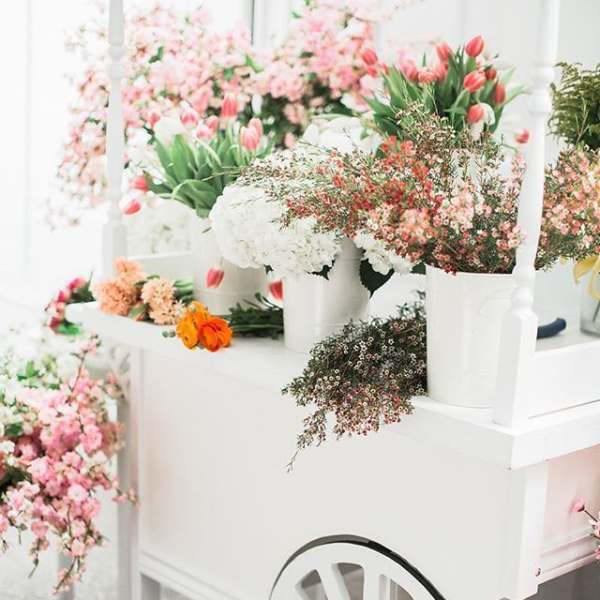 Flower Bar Cart for your Bridal or Baby Shower