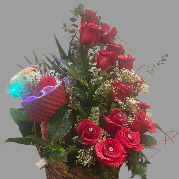 Say it with a bear and roses