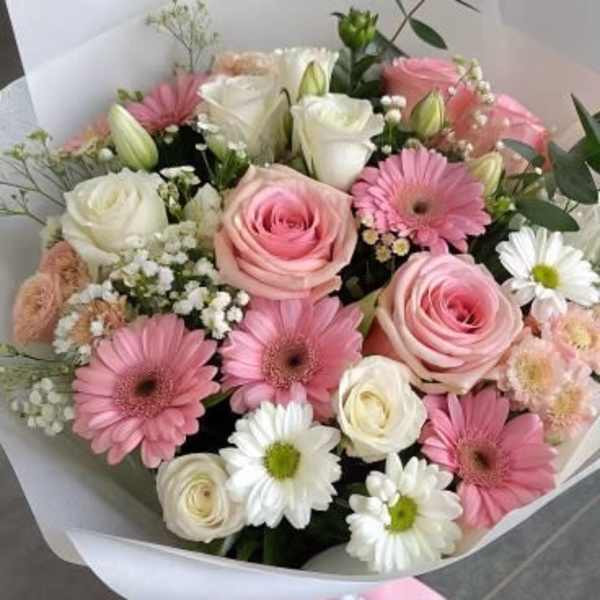 Mixed Hand bouquet with nice wrapping paper.