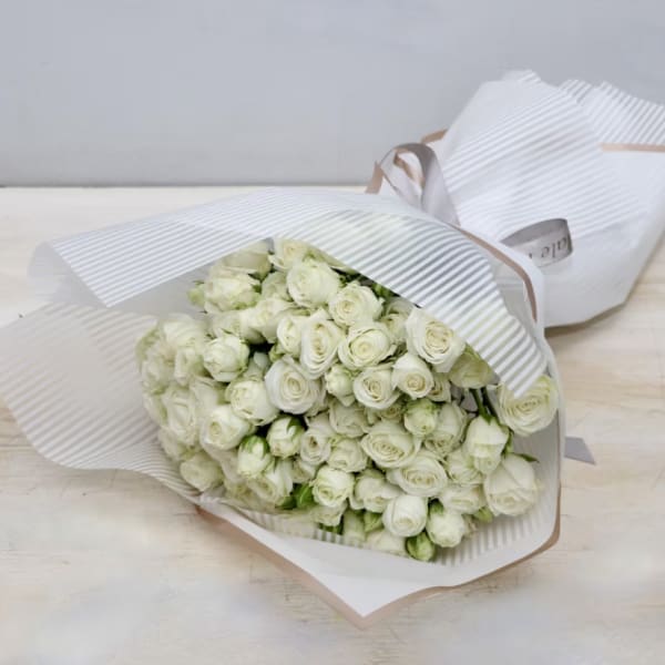 White Spray Rose Bouquet - WeHo