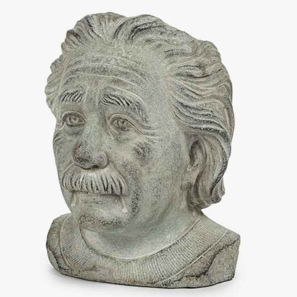 Stone bust sculpture of an elderly man