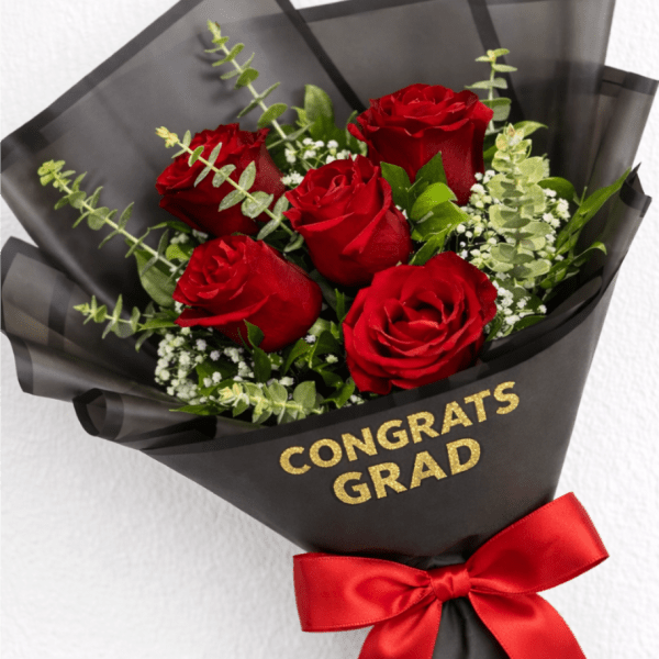 Classic Red Rose Graduation Bouquet