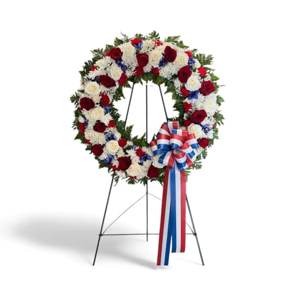 Red White and Blue Memorial Wreath