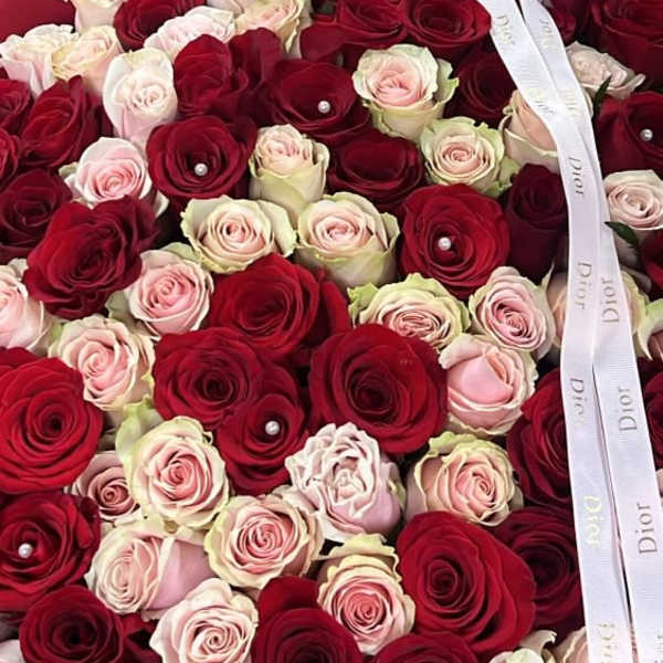 100 pink red white