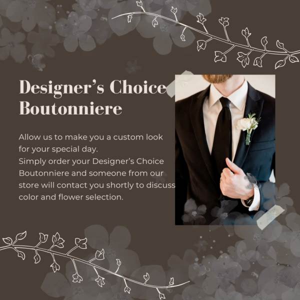 Boutonniere on a man’s suit lapel