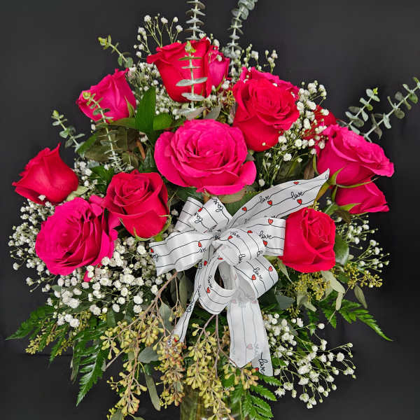 Cherished - 2 Dozen Red & Hot Pink Roses