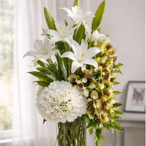 GRACEFUL TRIBUTE SYMPATHY VASE (Silk)