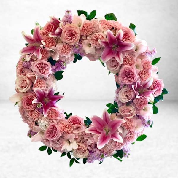 Pink Remembrance Funeral Wreath