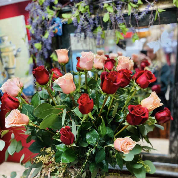 24 Pink& Red Rose Bouquet