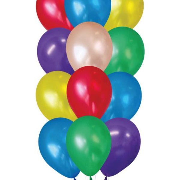 Cluster of colorful balloons on a white background