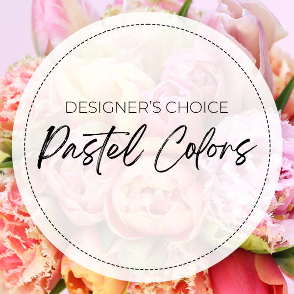 Pastel flower bouquet with pink and peach blooms
