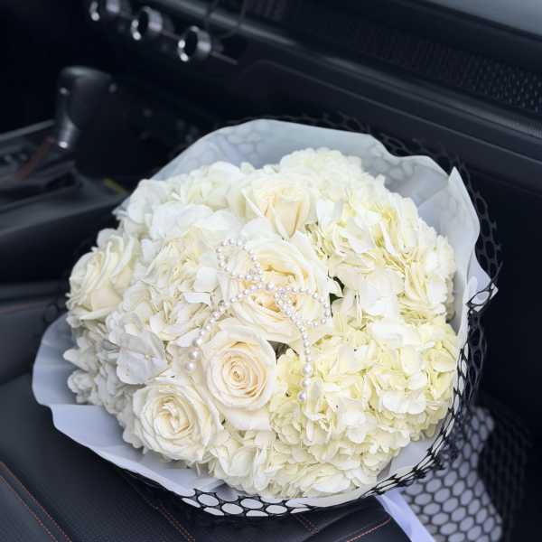 Hydrangeas with roses