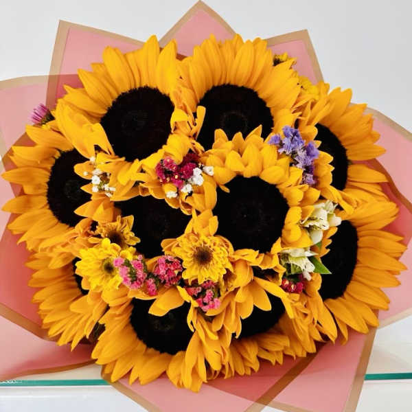 Hand Wrapped Sunflower Bouquet