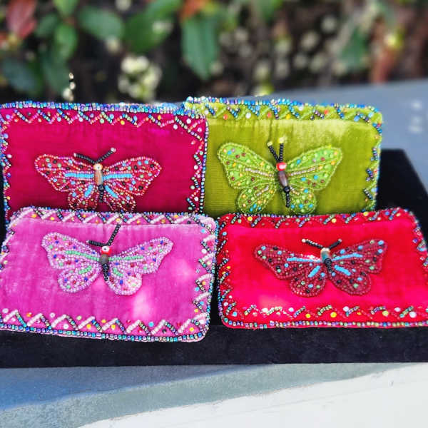 Beaded Butterfly Coin Purses