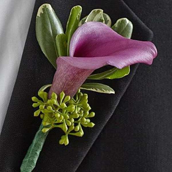 Purple Elegance Boutonniere