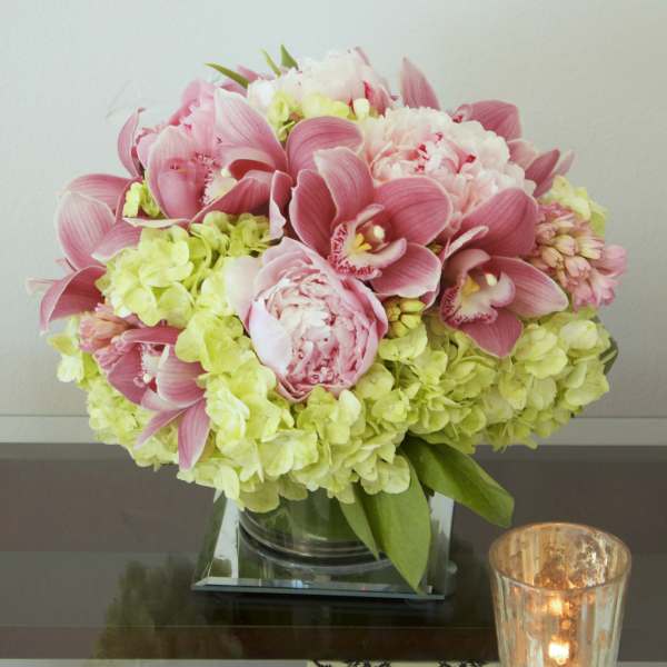 Pink And Green Pastel Vase