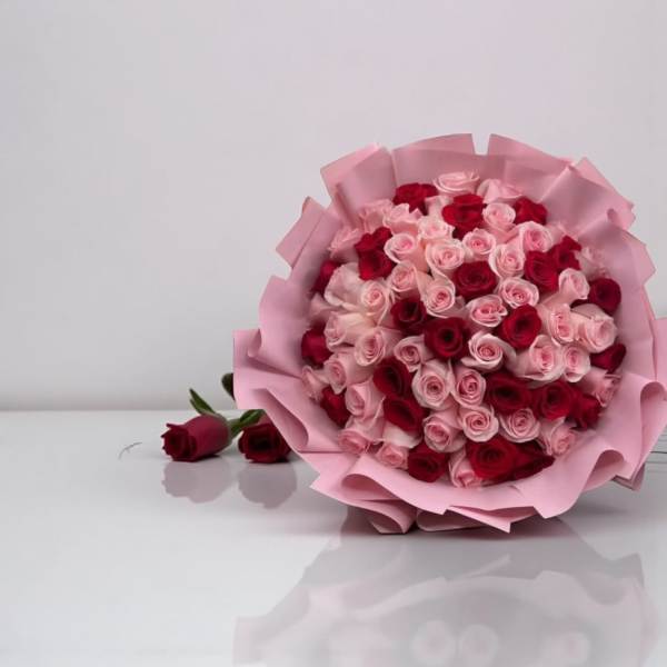 Pink and Red roses with nice wrapping