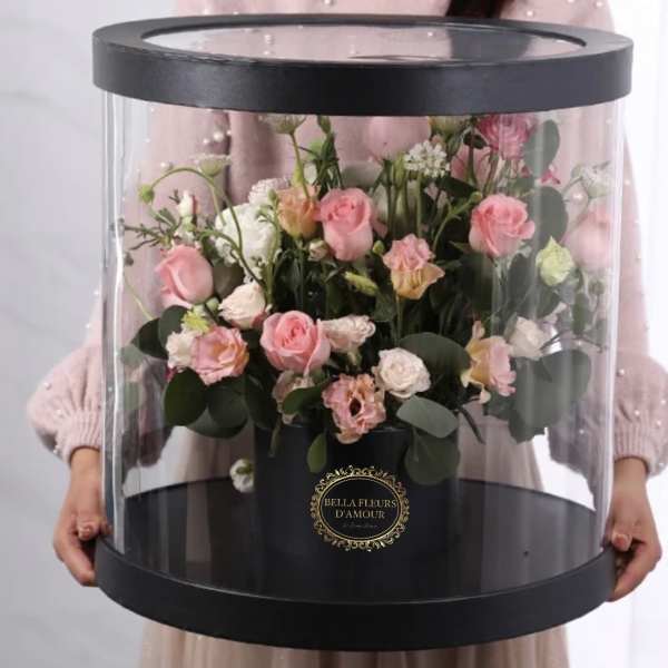 Luxury cylinder display floral arrangement