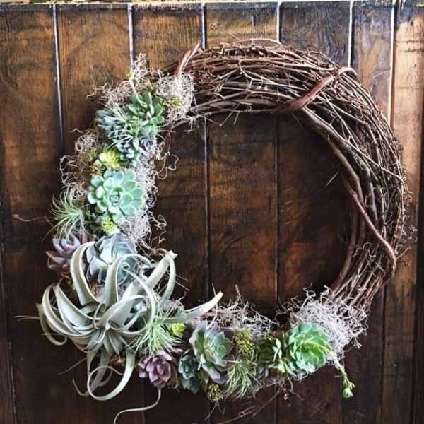24" Wreath with Succulents