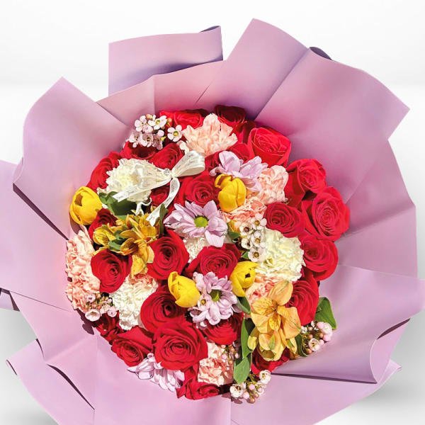 25 Red Roses & Mix Flowers